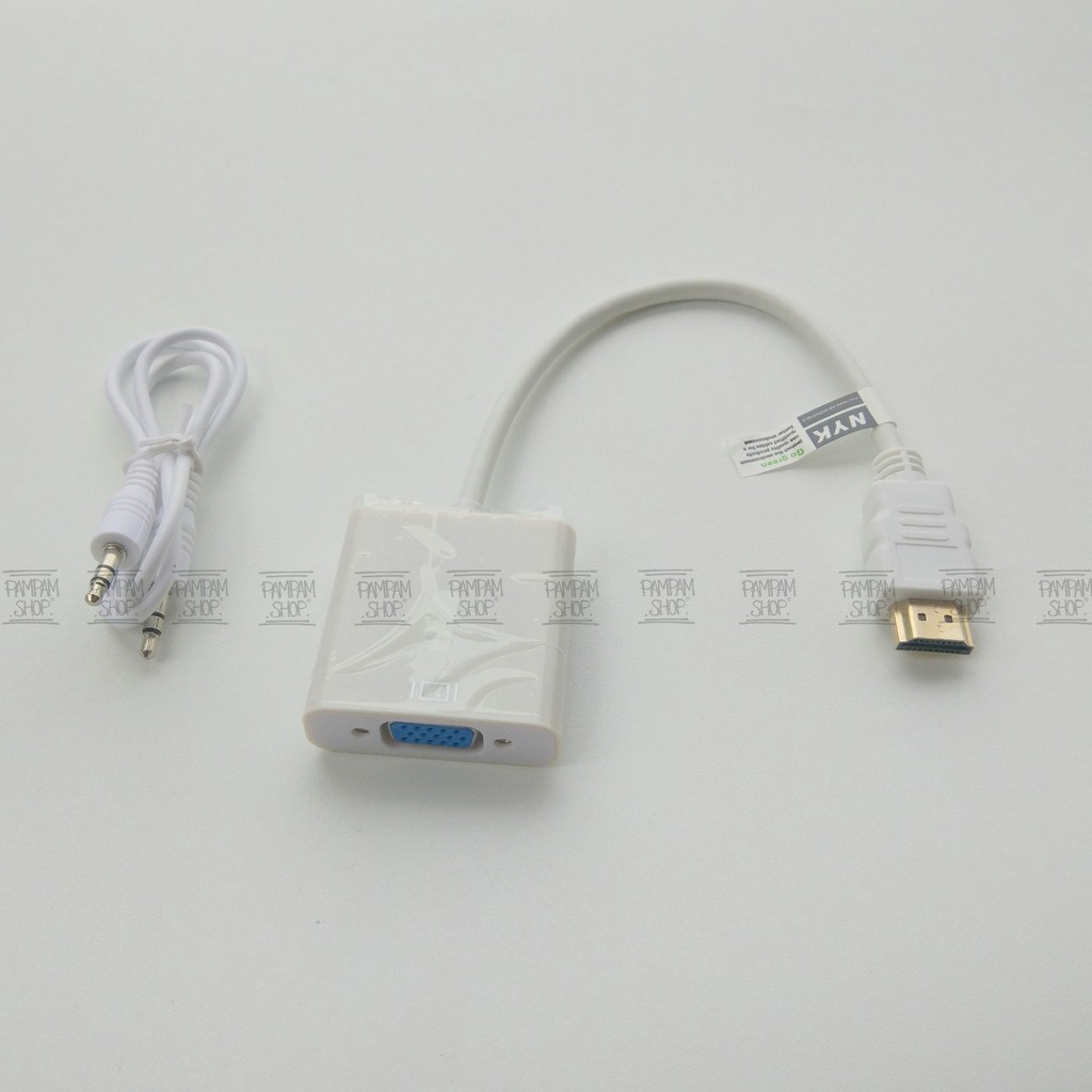 Kabel Converter HDMI to VGA and Audio NYK Original Adapter Adaptor Konverter Proyektor Projector