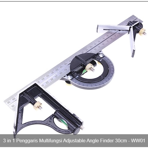 

3 in 1 Penggaris Multifungsi Adjustable Angle Finder 30cm - WW01