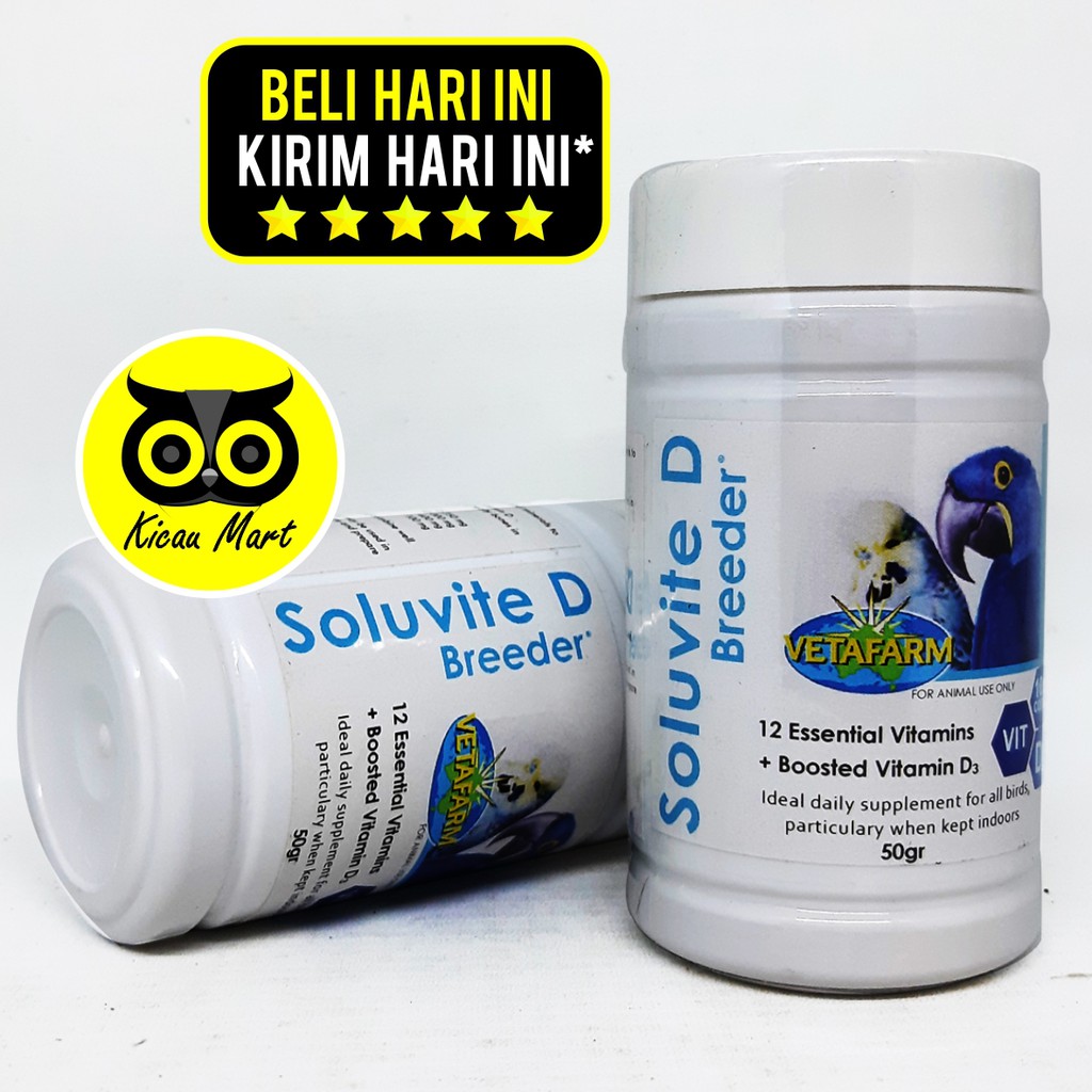 VITAMIN OBAT TERNAK BREEDING BURUNG MURAI LOVEBIRD KENARI FALK SOLUVITE D BREEDER VETAFARM PIGEONR1