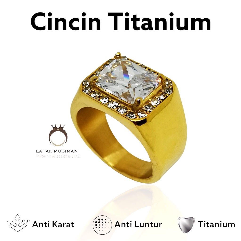 [Bayar di Tempat] CINCIN PRIA SUPER MEWAH AMERICAN DIAMOND - LIMITED STOCK - KODE 06 SILVER CINCIN TITANIUM ANTI KARAT BATU BERLIAN