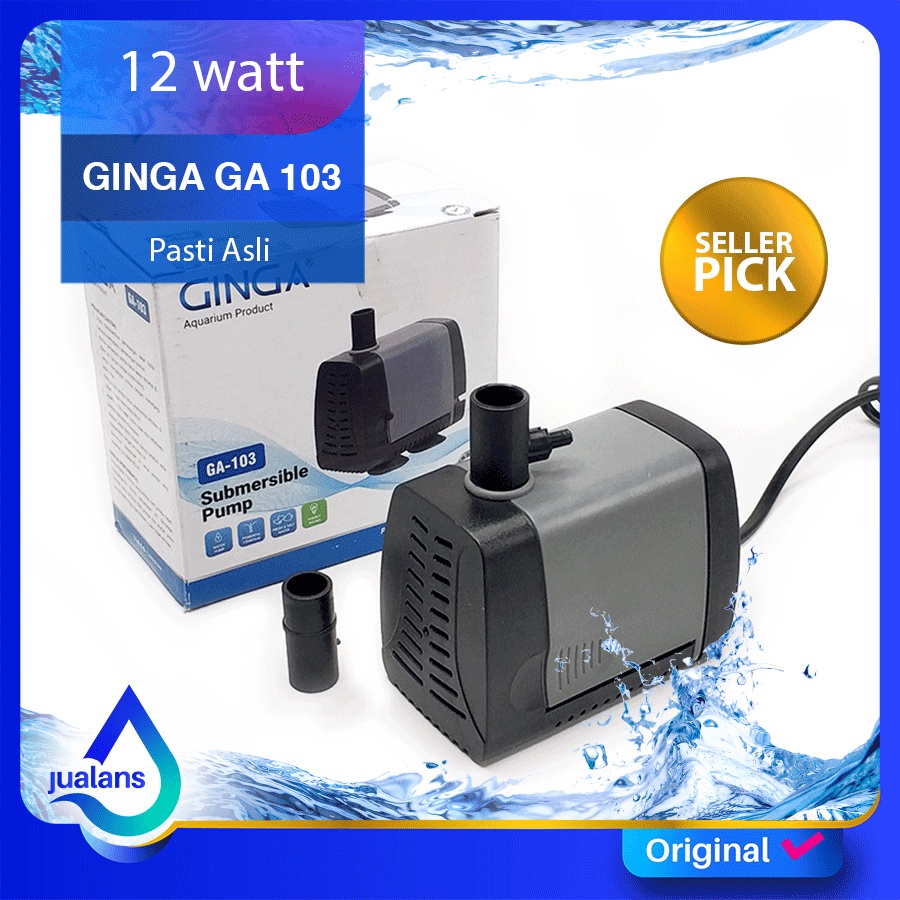 GINGA GA 103 Pompa Air Celup Aquarium Kolam LOW WATT 12 Watt