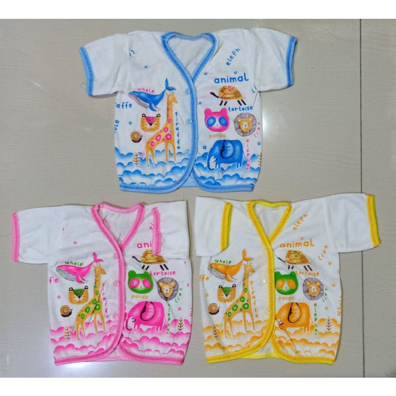 Baju Bayi Baru Lahir Lengan Pendek SKR Bahan Katun Size New Born Atasan Bayi Newborn Murah