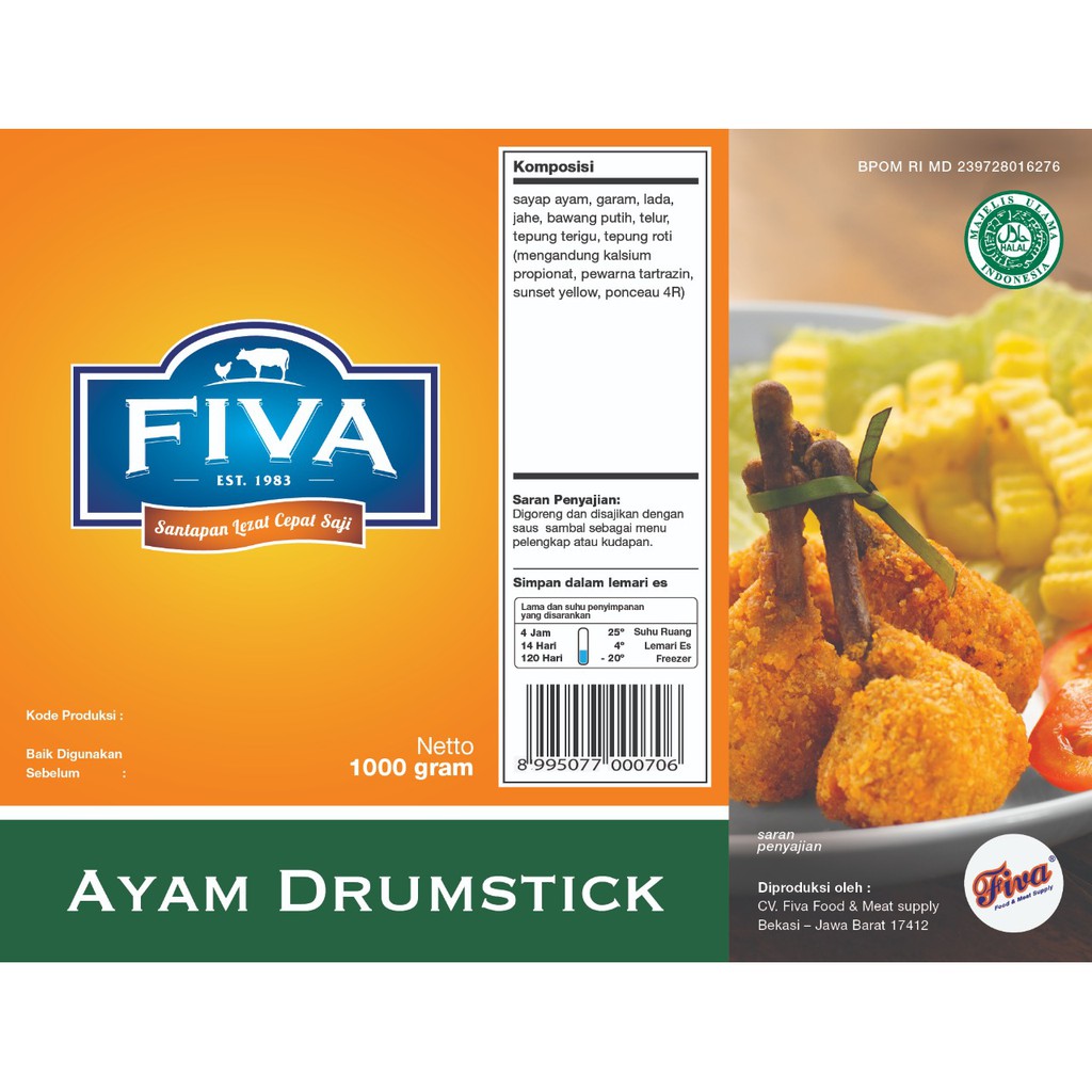 

FIVA Chicken Drumstick Netto 1000 Gram