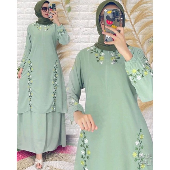 Dress melayu bahan ceruti full furing model terbaru 2022 / Baju seragam pesta / baju muslim model me