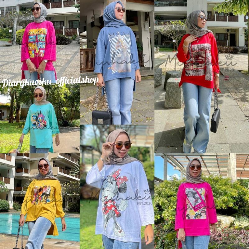 T-SHIRT OVERSIZE WANITA BY MYSAKU KAOS JUMBO MODEL PENGUIN OVERSIZE BIGSIZE BAJU WANITA ORIGINAL