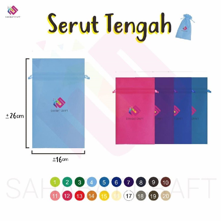 

POUCH SERUT TENGAH PRODUSEN LANGSUNG GOODIE BAG BAHAN SPUNBOND (PRE - ORDER)