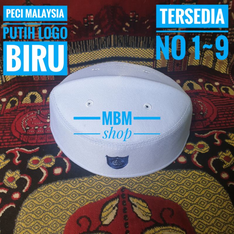 PECI MALAYSIA SONGKOK KOPYAH MALAYSIA LOGO BIRU