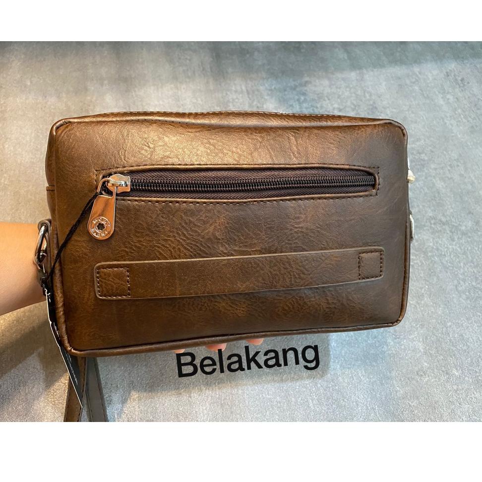 KLP.21Jl22d - Tas pria clutch/slempang montblanc 2in1 import premium