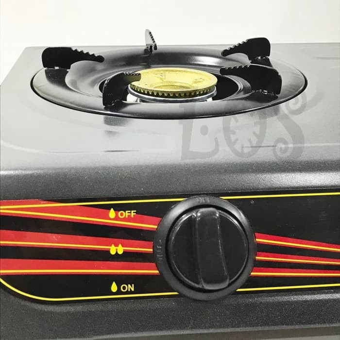 PROGAS Kompor Gas 2 Tungku Teflon Hitam FREE Caisar Selang Regulator Gas Meter