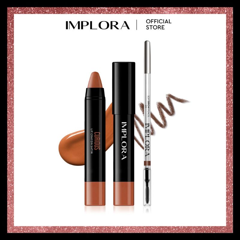 IMPLORA Promo Buy 1 lip crayon satin free PENSIL alis silver Original (Brasov)