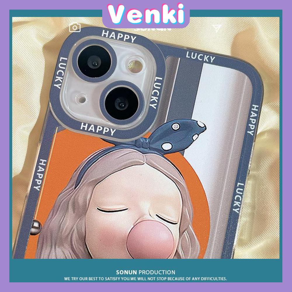 iPhone Case Silicone Soft Case Clear Case Square Edge Shockproof Protection Camera Comic Cute Girl Compatible For iPhone 11 iPhone 13 Pro Max iPhone 12 Pro Max iPhone 7 Plus xr