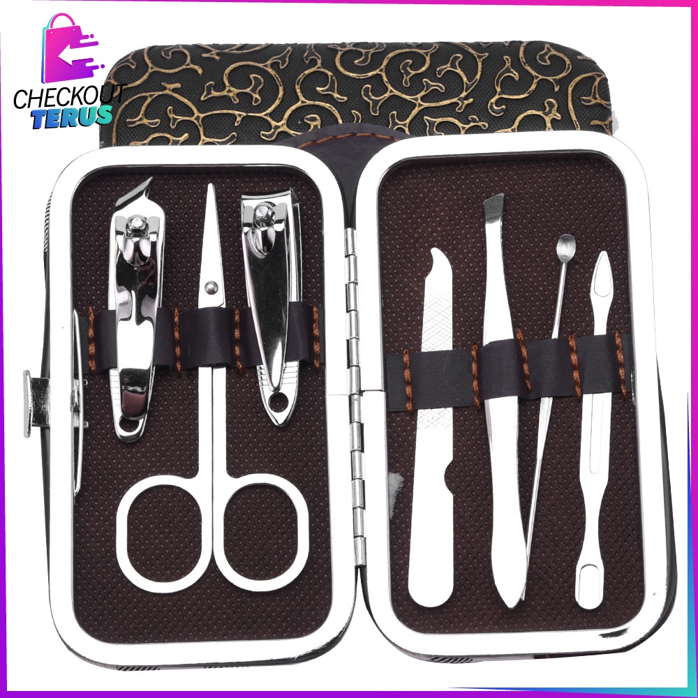 CT K63 Manicure Pedicure Set 7 in 1 Bahan Stainless Stell Dengan Dompet Perawatan Kuku Set Gunting Kuku Portable Nail Art Tools Set