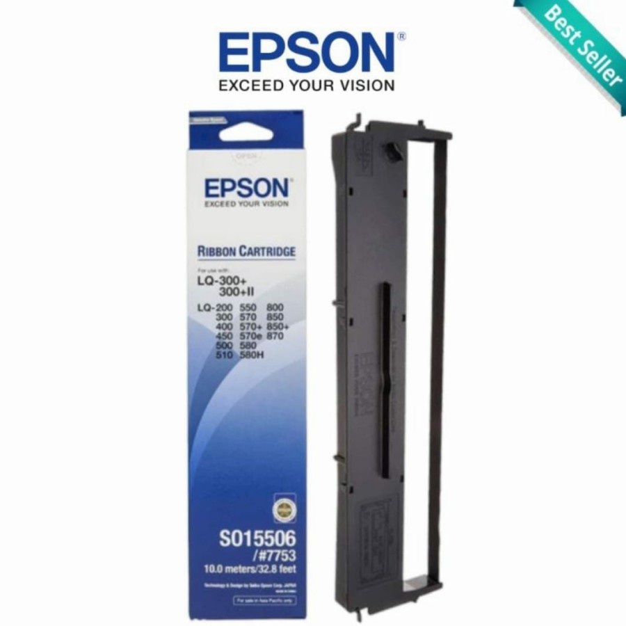 Ribbon Cartridge Original Epson Epson Dot Matrix LQ-300 LQ-300+ LQ-300+II LQ-800 LQ-850 LQ-800 LQ-850 LQ-850+ LQ-870 LQ-200 LQ-400 LQ-450 LQ-500 LQ-550 LQ-570 LQ-570 LQ-570e LQ-580 LQ-580H SO15506