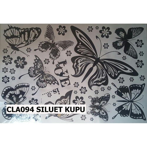 Wall Sticker Kupu Hitam 3D Timbul Stiker Dinding Wallpaper Hiasan Dinding CLA094