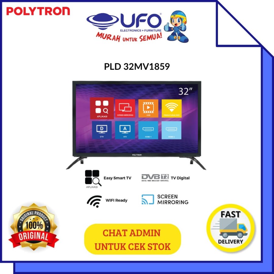 POLYTRON PLD32MV1859 LED TV EASY SMART DIGITAL 32 Inch