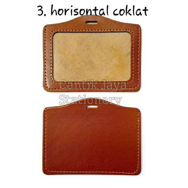 

Name Tag ID Card Holder semi kulit