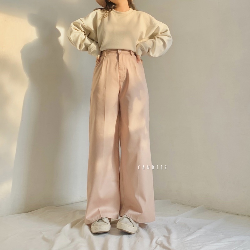 CANDIEZ YEJI Highwaist Cullote Pastel | Kulot Pastel Wanita