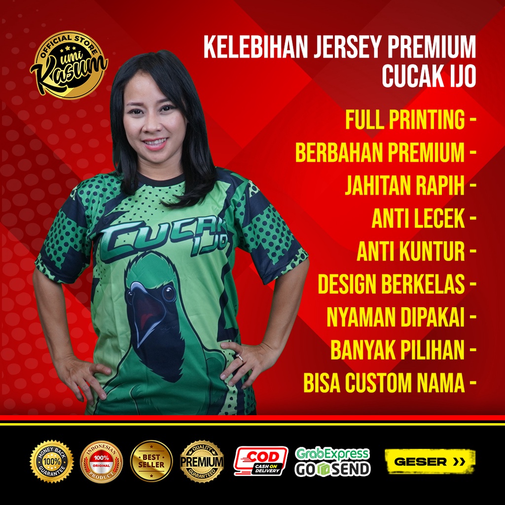 Terlaris Original Jersey Premium Burung Cucak Ijo Bisa Costum Logo Dan Nama Nyaman Di Pakai Cuaca Apa Saja Full Printing Jahitan Rapih Anti Lecek  Banyak Pilihan Motif GANTENG MAKSIMAL SETIAP GANTANG Merpati Kolong Dara Kacer Lover Bird Kicau Mania