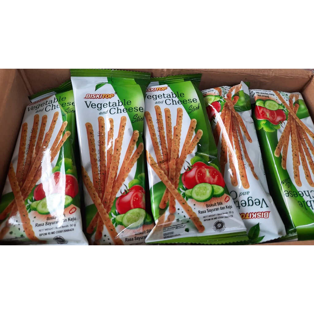 

Biskitop Biskuit Stick Vegetable and cheese 50 gram/Pc