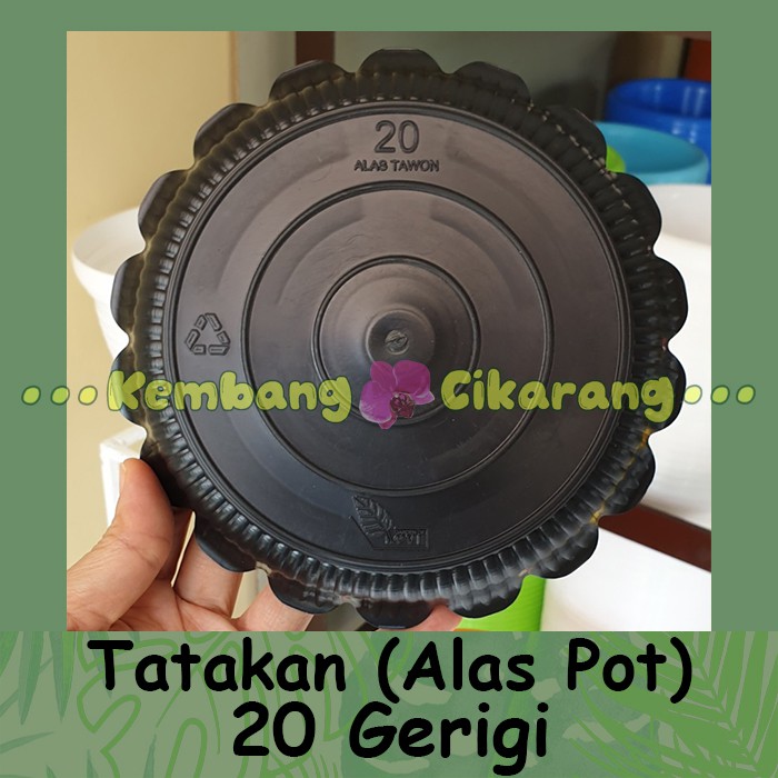 Tatakan pot GERIGI 20 HITAM cantik murah grosir Alas pot Taktakan pot