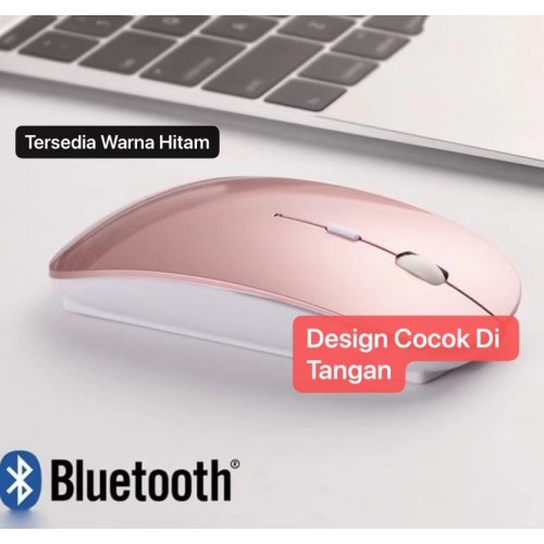 MOS-005 Mouse Bluetooth 5.2 Tanpa Dongle USB Silent Tidak Berisik Super Slim for Laptop / Smartphone