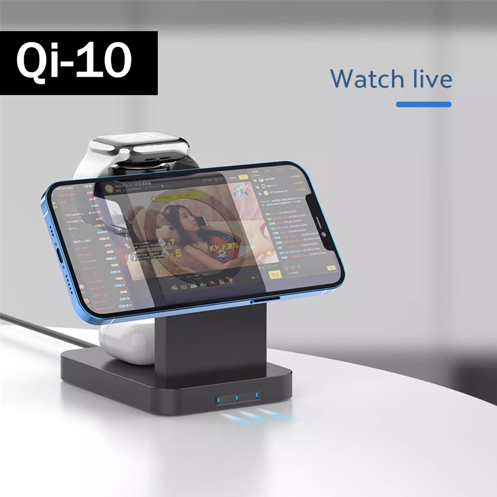 Magnetic Wireless Charger For Apple Mobile Portable 3 in 1 Qi-10