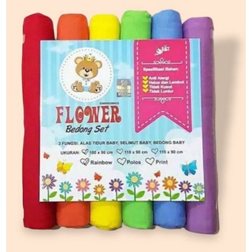 Bedong Rainbow/Soft Pastel/Girl Edition 100x90 FLOWER / 115x90 OWIE / FLANEL FL 120X75