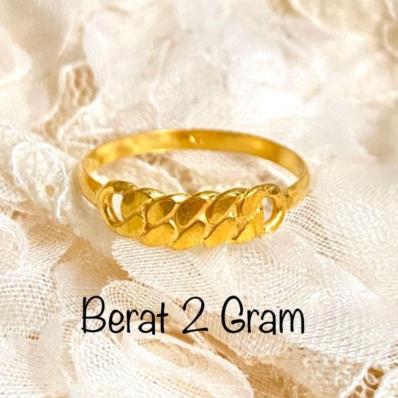 Cincin Emas Muda Dewasa Model Berantai 2 Gram