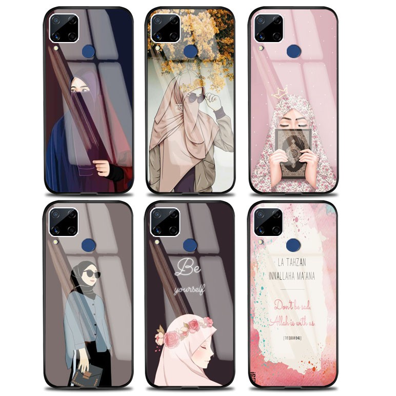 Softcase Glass Kaca HIJAB [SF71] Realme Narzo 20 c15 c11 c12 c17-7i c21