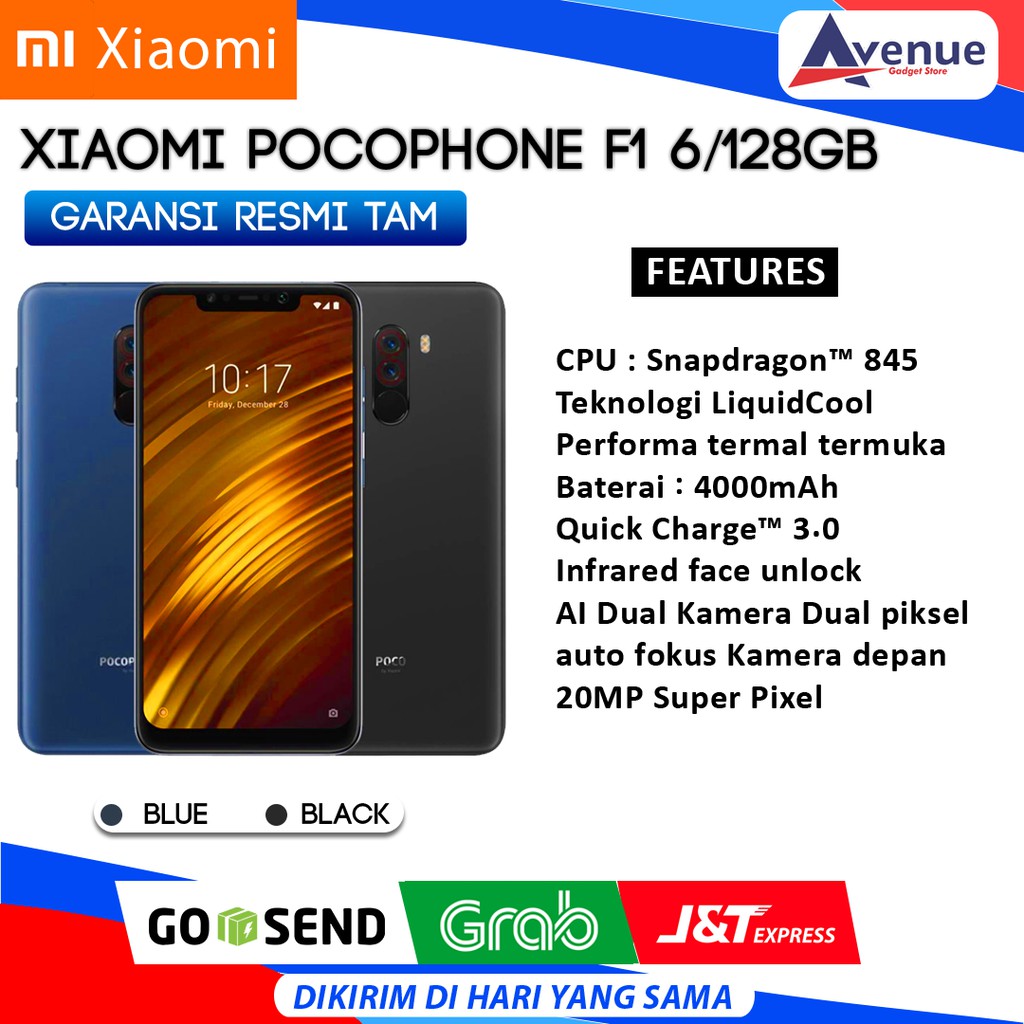 HP XIAOMI POCOPHONE F1 6/128GB GARANSI RESMI TAM PROMO MURAH