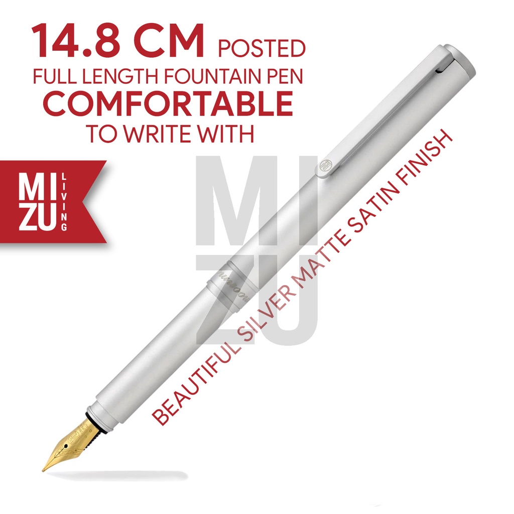 MOONMAN N1 MAJOHN Brushed Aluminium Matte Doff Compact Fountain Pen