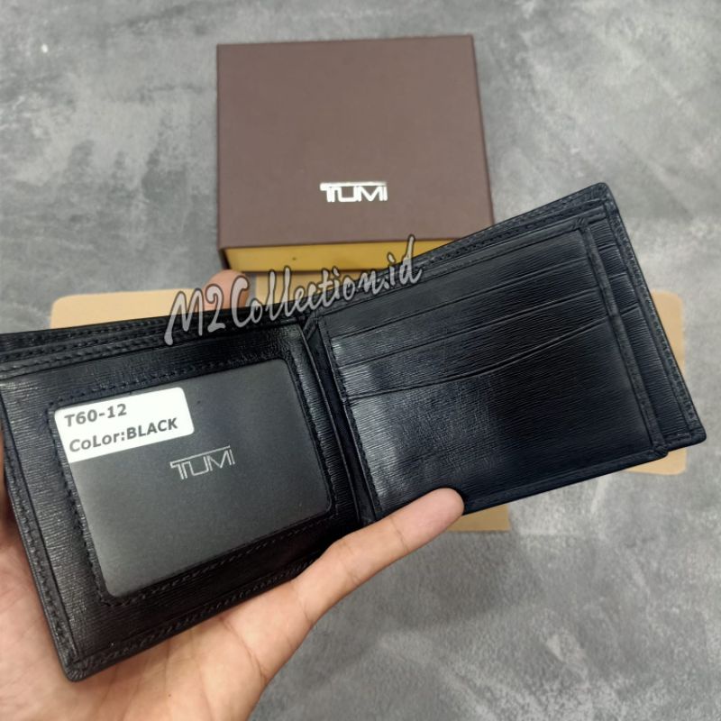 Dompet Tumi Leather Black Dompet Lipat pria Premium quality