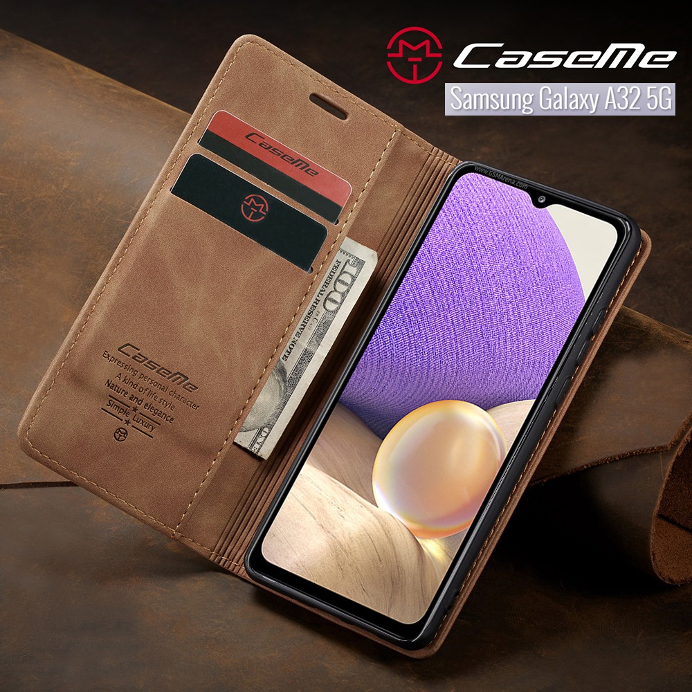 casing samsung a22 a32 a52 a52s a72  4g  5g  caseme wallet flip case premium with card slot