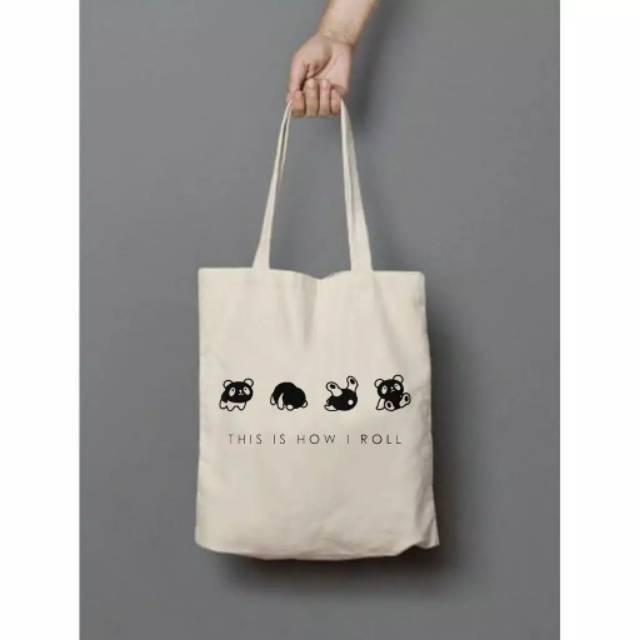 TUGUFAMILY - [RESLETING] PANDA TOTEBAG SEMI-CANVAS | TOTEBAG BESAR | TOTEBAG LAPTOP | TOTEBAG HITAM | TOTEBAG CREAM | TOTEBAG NAVY | TOTEBAG MAROON | TOTEBAG BERKUALITAS