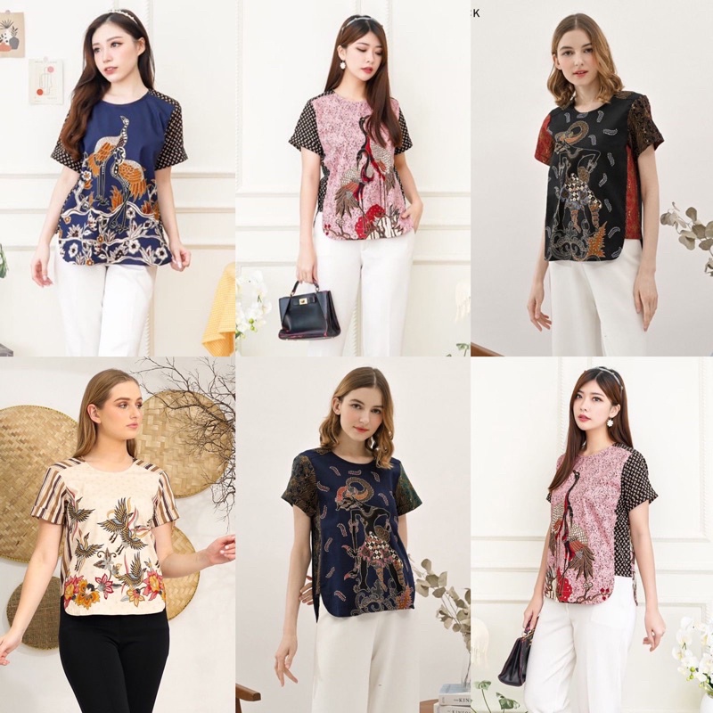 MEISYA TOP - Atasan Batik Blouse Batik Modern Wanita Cheongsam Premium HQ / 077 / 154 / MIX