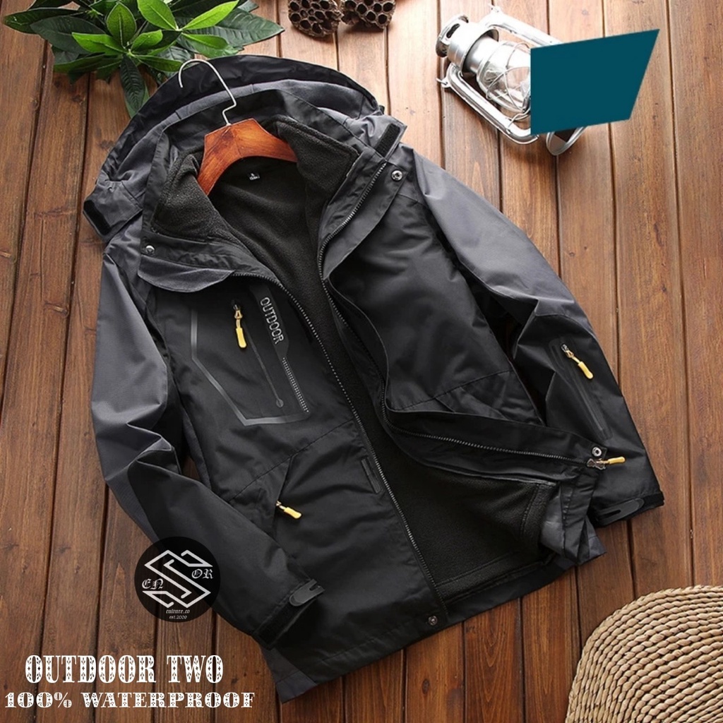 TURUN HARGA ! JAKET OUTDOOR HOODIE SENSOR / JAKET GUNUNG PRIA PARASUT WATERPROOF ANTI AIR