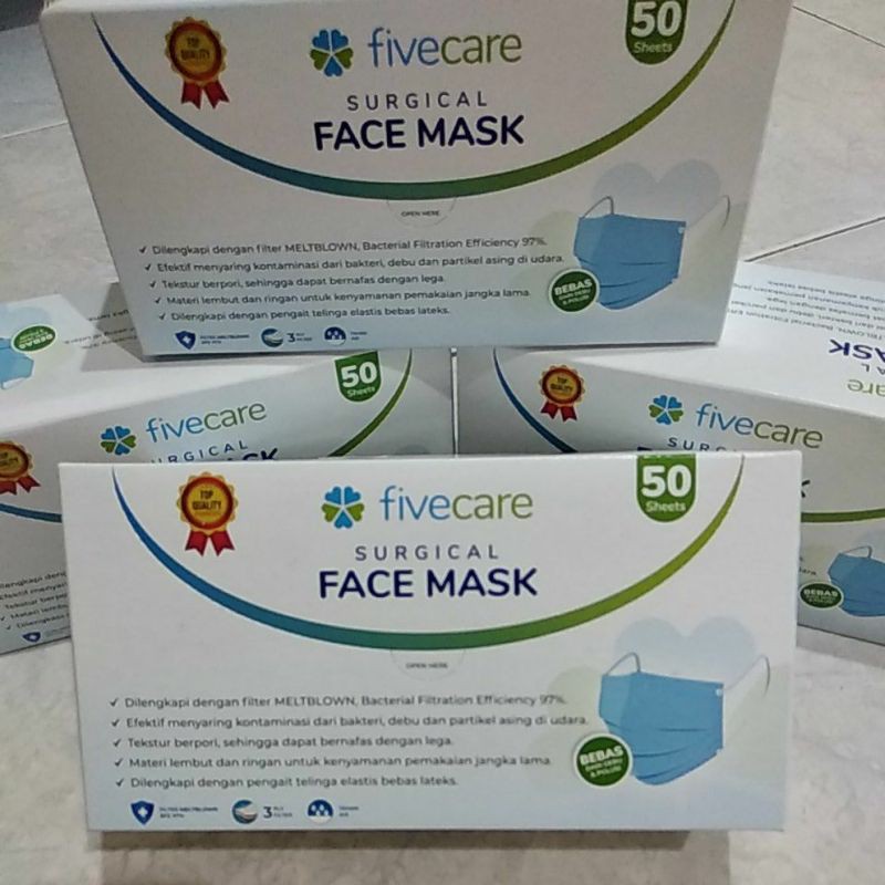 masker fivecare surgical 3 ply