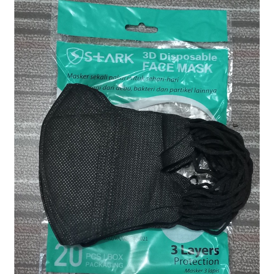 Masker Dukbil S+Ark 3D Disposble FaceMask 1 Pak Isi 20Pcs
