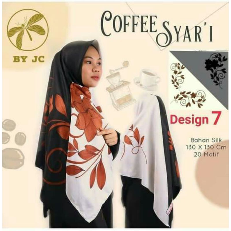 Jilbab Segi empat syari motif