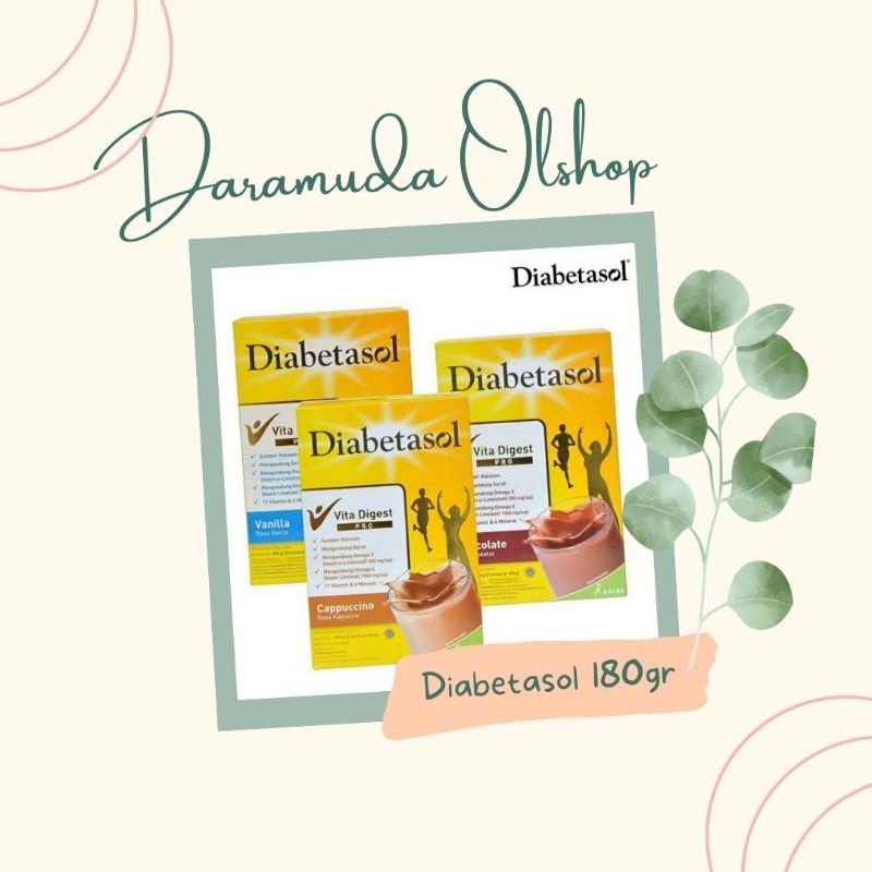 

SUSU DIABETASOL SUSU DIET SEHAT KALBE VANILA COKLAT ALMOND 170gr