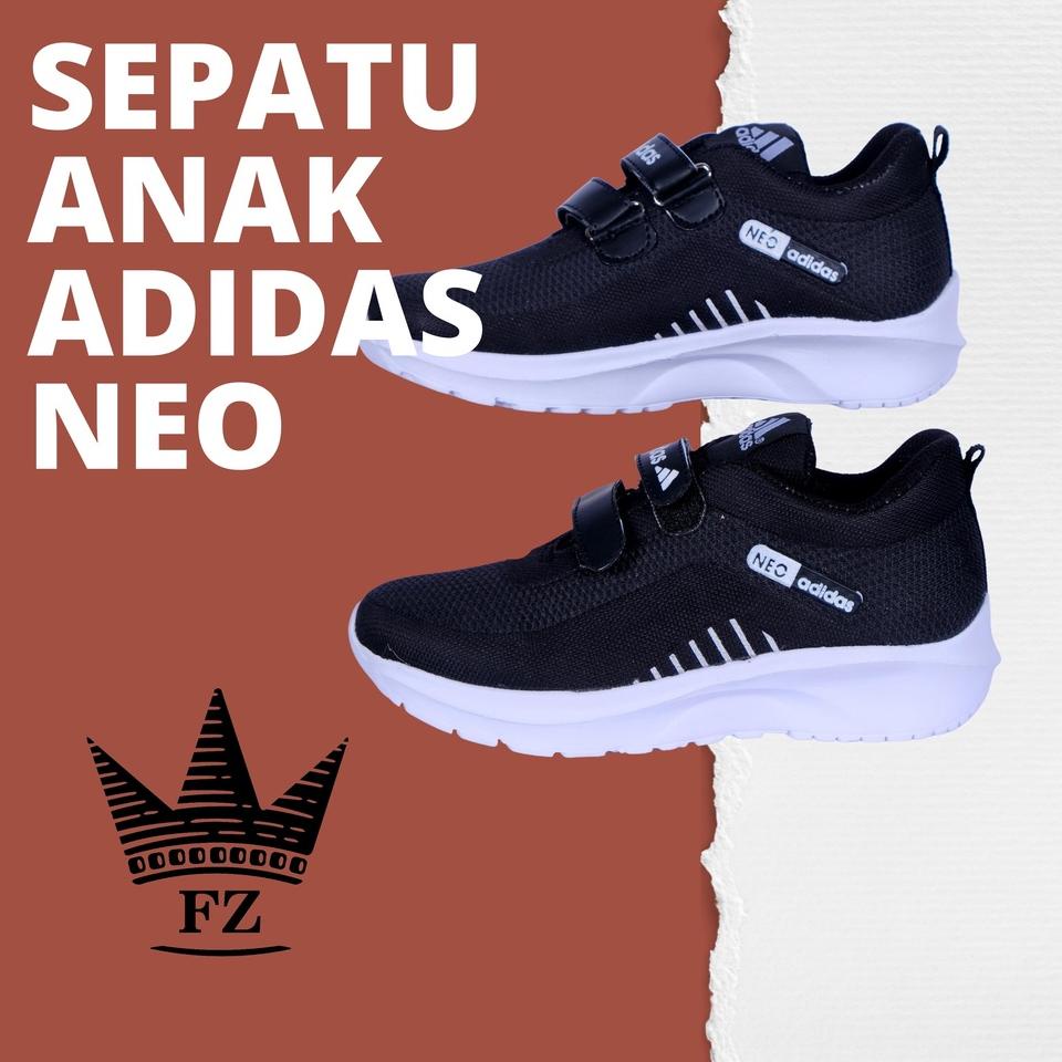 Model Baru.. sepatu adidas neo sepatu anak sekolah laki-laki perempuan cewe cowo TK SD size 28sd37 v