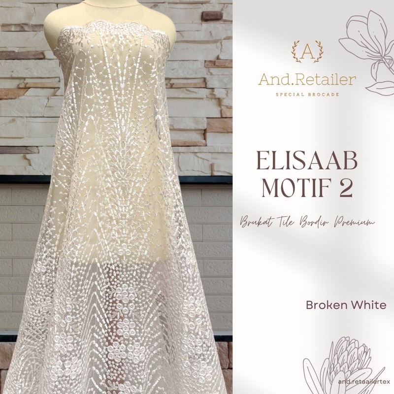 Brokat Tile Bordir Exclusive Elie Saab Warna Sage Green