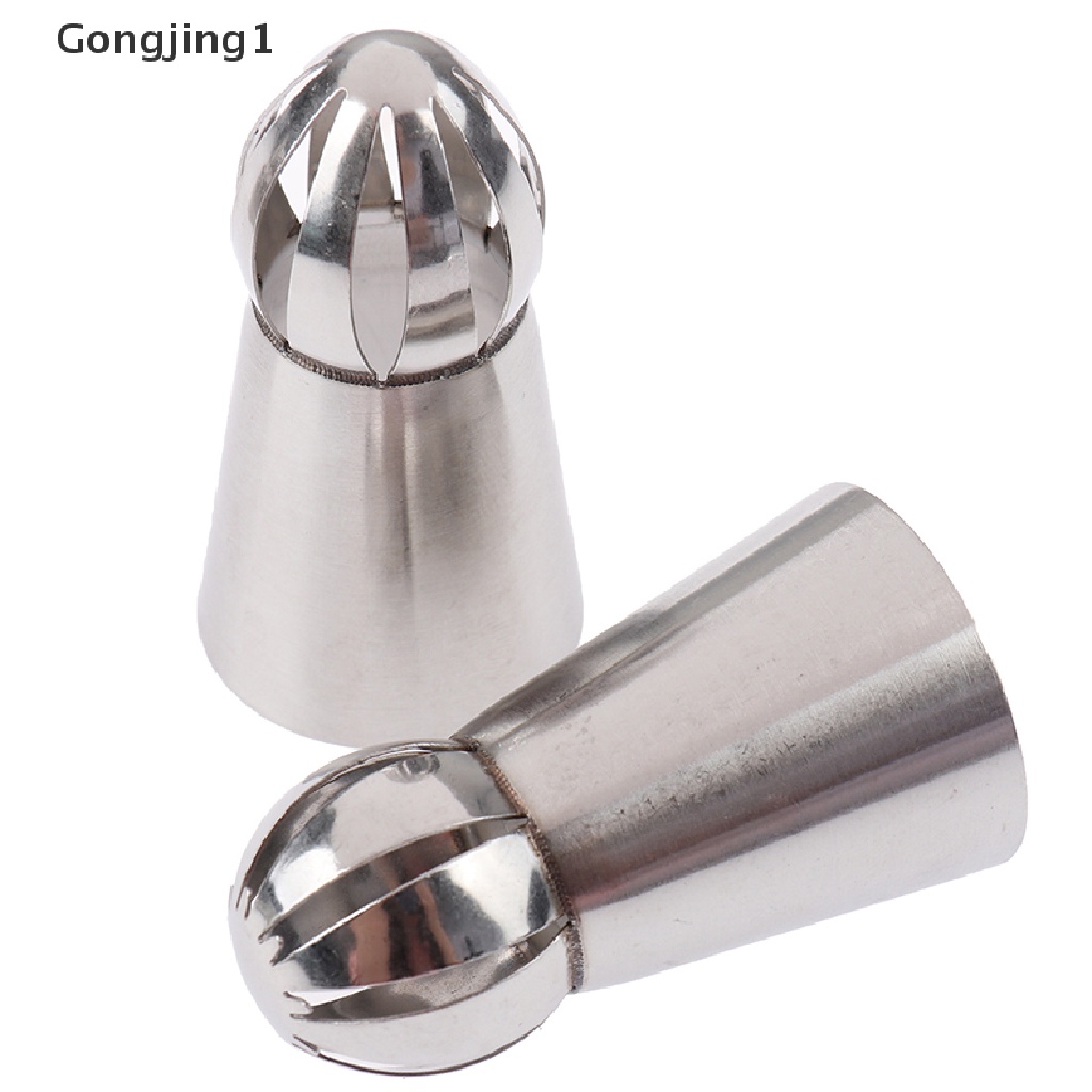 Gongjing1 8Pcs / Set Nozzle Stainless Steel Bentuk Bunga Rusia Untuk Dekorasi Kue