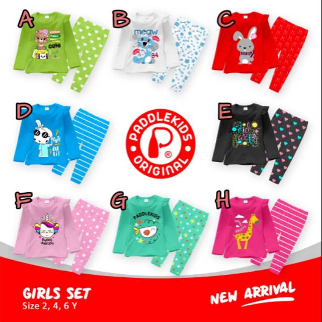 Setelan Panjang PaddleKids Girl 2T-6T Ecer & Grosir