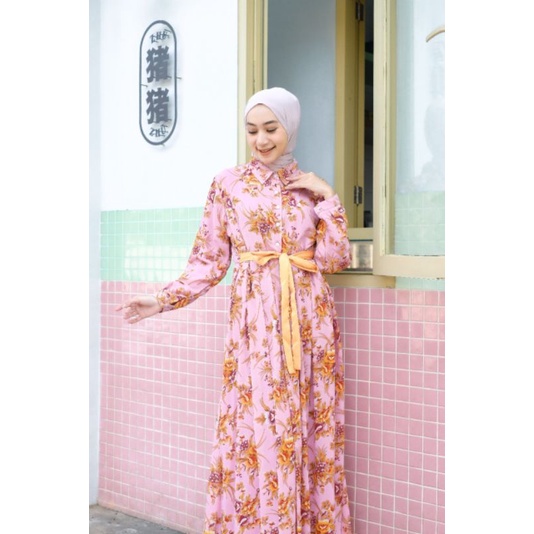 WARDAH PINK casual dress ootd gamis pesta ceruty