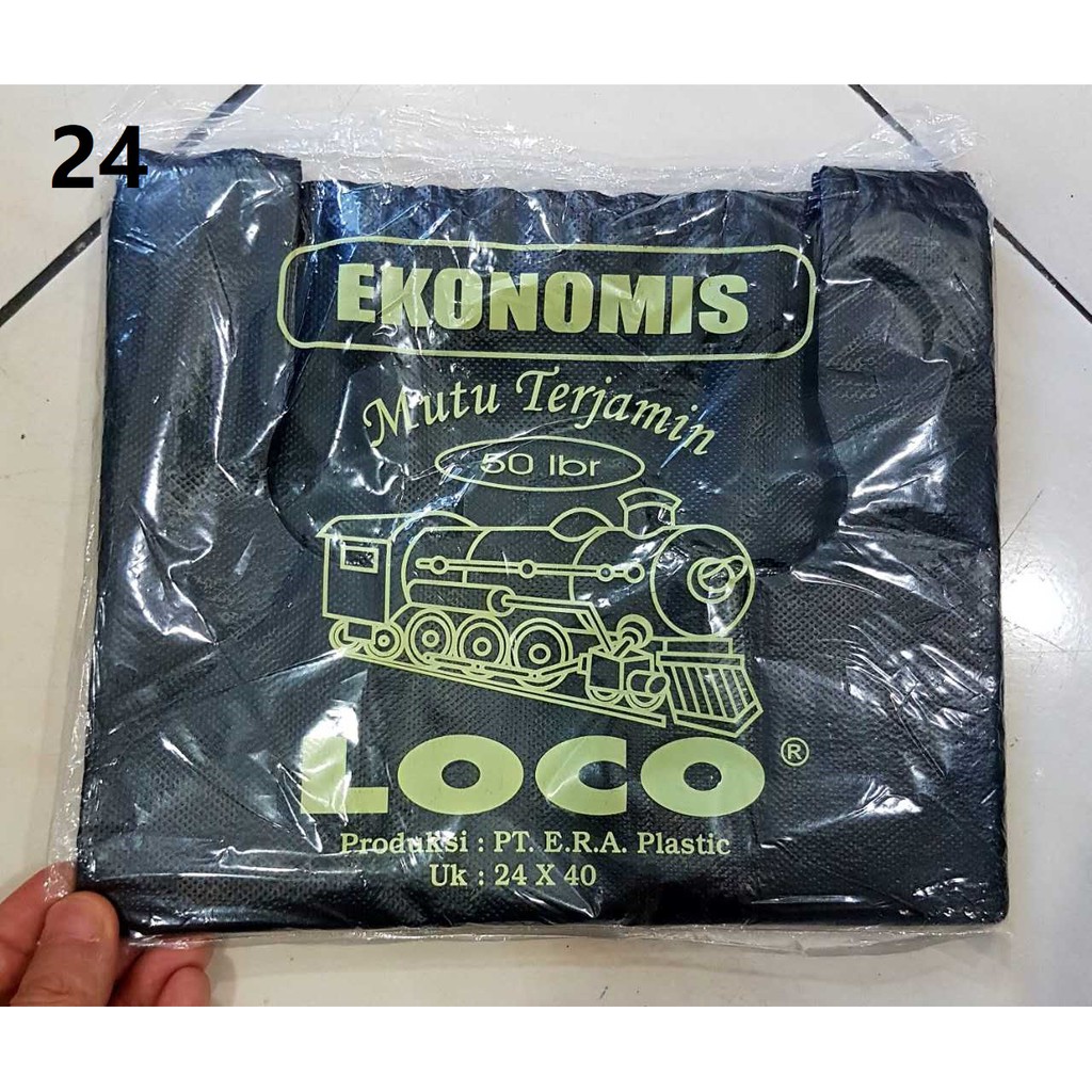 Kantong Plastik Loco Hitam Ekonomis Uk. 24x40 Terlaris 50lbr