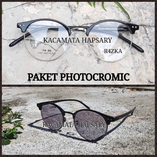 PAKET FRAME + LENSA PHOTOCROMIC | KACAMATA CLUB MASTER ROUND 5165 | KACAMATA MINUS | PRIA WANITA