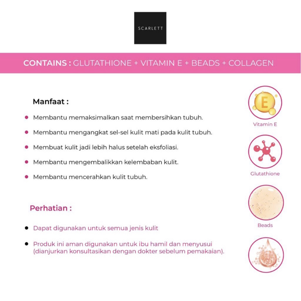 Scarlett Whitening Shower Scrub All Variant Scarlet Scarlett Whitening by Felicya  Angelista