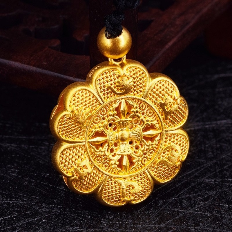 [Ready Stock]Fashion Gold-Plated Hollow Lotus Pendant Flower Necklace