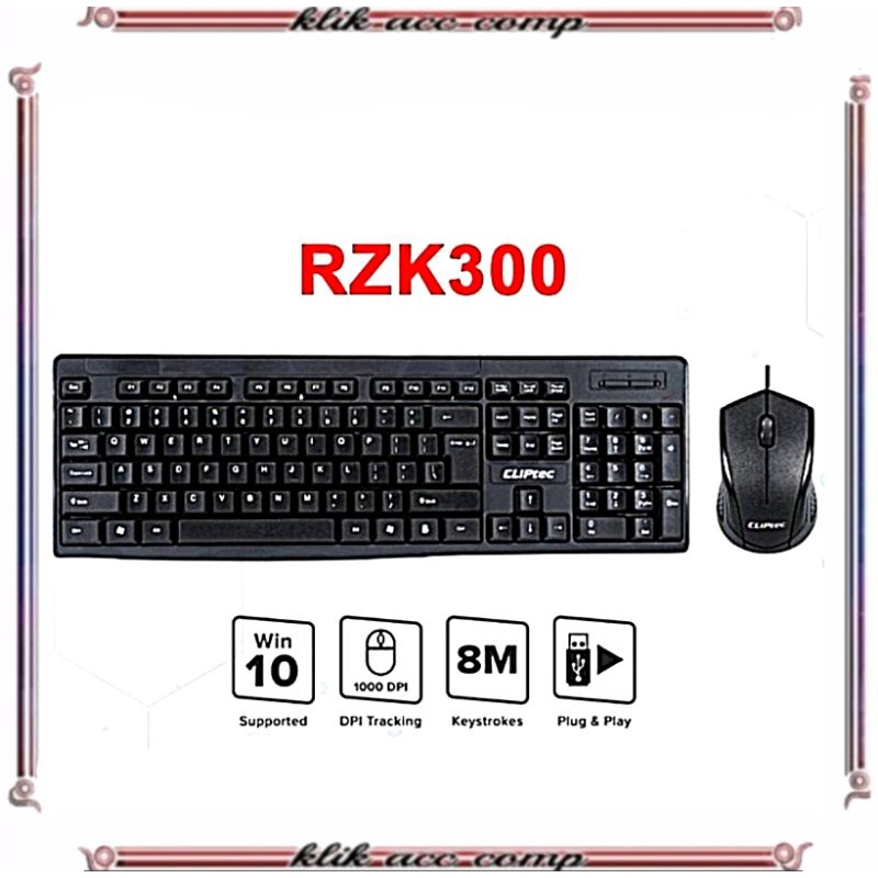 Keyboard &amp; Mouse Combo Set Wired CLIPtec RZK300